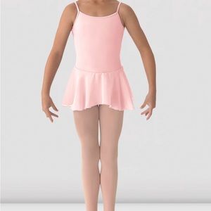 Girls, pale, pink ballet leotard with skirt attached
